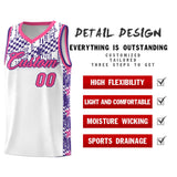 Custom White Mosaic Stars Pattern Sports Uniform Basketball Jersey
