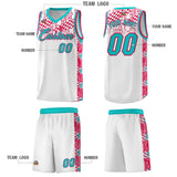 Custom White Mosaic Stars Pattern Sports Uniform Basketball Jersey