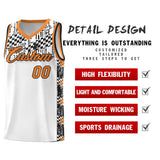 Custom White Mosaic Stars Pattern Sports Uniform Basketball Jersey