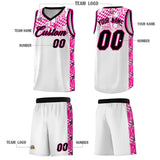 Custom White Mosaic Stars Pattern Sports Uniform Basketball Jersey