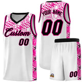 Custom White Mosaic Stars Pattern Sports Uniform Basketball Jersey