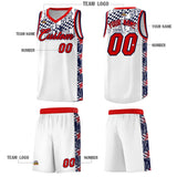 Custom White Mosaic Stars Pattern Sports Uniform Basketball Jersey