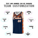 Custom Navy Mosaic Stars Pattern Sports Uniform Basketball Jersey