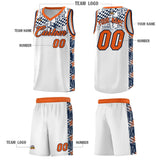 Custom White Mosaic Stars Pattern Sports Uniform Basketball Jersey