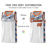 Custom White Mosaic Stars Pattern Sports Uniform Basketball Jersey