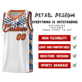 Custom White Mosaic Stars Pattern Sports Uniform Basketball Jersey