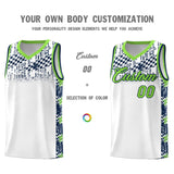 Custom White Mosaic Stars Pattern Sports Uniform Basketball Jersey