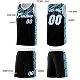 Custom Black Mosaic Stars Pattern Sports Uniform Basketball Jersey