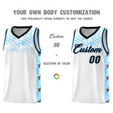 Custom White Mosaic Stars Pattern Sports Uniform Basketball Jersey