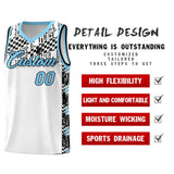 Custom White Mosaic Stars Pattern Sports Uniform Basketball Jersey