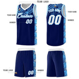 Custom Navy Mosaic Stars Pattern Sports Uniform Basketball Jersey