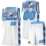 Custom White Mosaic Stars Pattern Sports Uniform Basketball Jersey