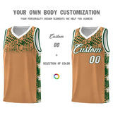 Custom Buckskin Brown Mosaic Stars Pattern Sports Uniform Basketball Jersey