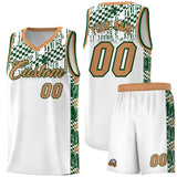 Custom White Mosaic Stars Pattern Sports Uniform Basketball Jersey