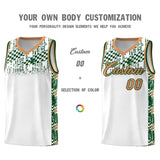 Custom White Mosaic Stars Pattern Sports Uniform Basketball Jersey