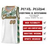Custom White Mosaic Stars Pattern Sports Uniform Basketball Jersey