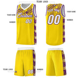 Custom Gold Mosaic Stars Pattern Sports Uniform Basketball Jersey