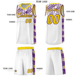 Custom White Mosaic Stars Pattern Sports Uniform Basketball Jersey