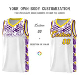 Custom White Mosaic Stars Pattern Sports Uniform Basketball Jersey