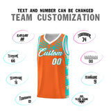 Custom Orange Mosaic Stars Pattern Sports Uniform Basketball Jersey