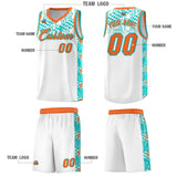 Custom White Mosaic Stars Pattern Sports Uniform Basketball Jersey