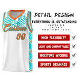 Custom White Mosaic Stars Pattern Sports Uniform Basketball Jersey