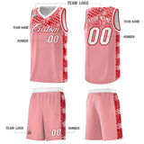 Custom Light Pink Mosaic Stars Pattern Sports Uniform Basketball Jersey
