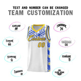 Custom White Mosaic Stars Pattern Sports Uniform Basketball Jersey