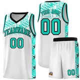 Custom White Mosaic Stars Pattern Sports Uniform Basketball Jersey