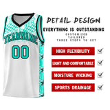 Custom White Mosaic Stars Pattern Sports Uniform Basketball Jersey