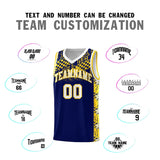 Custom Navy Mosaic Stars Pattern Sports Uniform Basketball Jersey