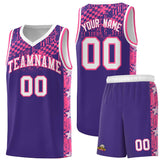 Custom Purple Mosaic Stars Pattern Sports Uniform Basketball Jersey