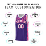Custom Purple Mosaic Stars Pattern Sports Uniform Basketball Jersey