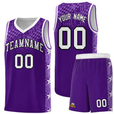 Custom Purple Mosaic Stars Pattern Sports Uniform Basketball Jersey