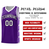 Custom Purple Mosaic Stars Pattern Sports Uniform Basketball Jersey