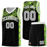 Custom Black Mosaic Stars Pattern Sports Uniform Basketball Jersey
