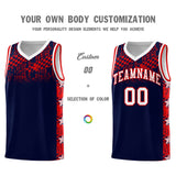 Custom Navy Mosaic Stars Pattern Sports Uniform Basketball Jersey