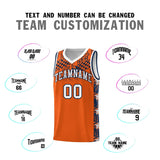 Custom Orange Mosaic Stars Pattern Sports Uniform Basketball Jersey