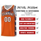 Custom Orange Mosaic Stars Pattern Sports Uniform Basketball Jersey