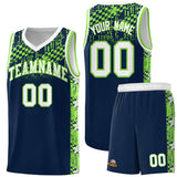 Custom Navy Mosaic Stars Pattern Sports Uniform Basketball Jersey