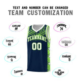 Custom Navy Mosaic Stars Pattern Sports Uniform Basketball Jersey