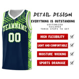 Custom Navy Mosaic Stars Pattern Sports Uniform Basketball Jersey