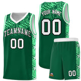 Custom Kelly Green Mosaic Stars Pattern Sports Uniform Basketball Jersey