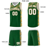 Custom Green Mosaic Stars Pattern Sports Uniform Basketball Jersey