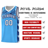 Custom Powder Blue Mosaic Stars Pattern Sports Uniform Basketball Jersey
