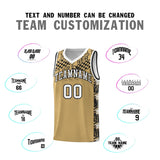 Custom Old Gold Mosaic Stars Pattern Sports Uniform Basketball Jersey