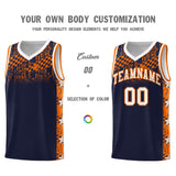 Custom Navy Mosaic Stars Pattern Sports Uniform Basketball Jersey