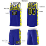 Custom Royal Mosaic Stars Pattern Sports Uniform Basketball Jersey