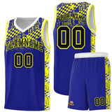 Custom Royal Mosaic Stars Pattern Sports Uniform Basketball Jersey