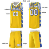 Custom Gold Mosaic Stars Pattern Sports Uniform Basketball Jersey